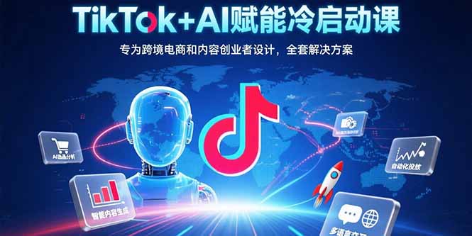 TikTok+AI赋能冷启动课：专为跨境电商和内容创业者设计，全套解决方案-青年网赚