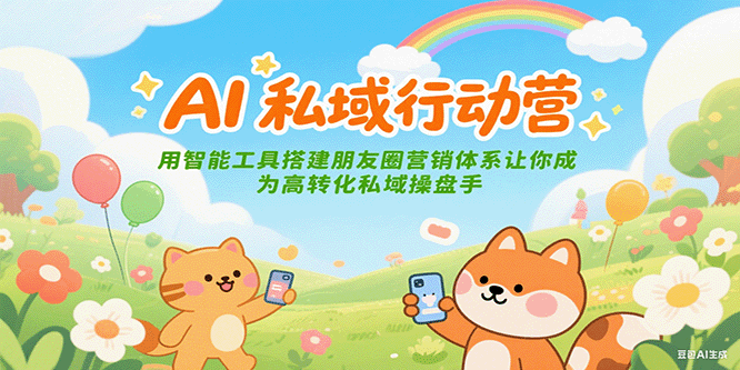AI私域行动营：用智能工具搭建朋友圈营销体系让你成为高转化私域操盘手-青年网赚