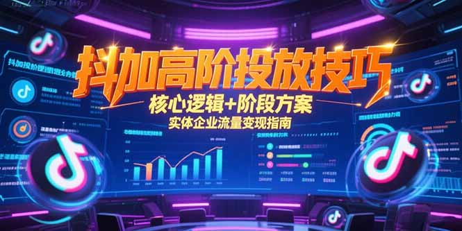 抖加高阶投放技巧，核心逻辑+阶段方案，实体企业流量变现指南-青年网赚